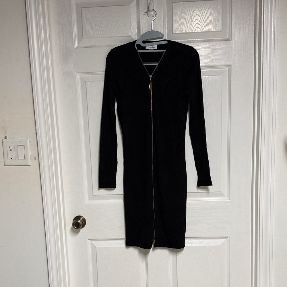 NWOT Black Zipper Front Dress